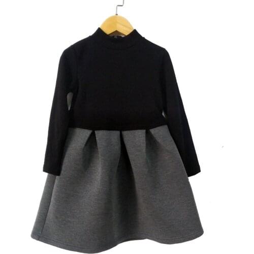 New Winter kids Dress for Girl Long Sleeve Princess Dresses 3 to 12 year Girls plus velvet children Bow Thick Warm school dress