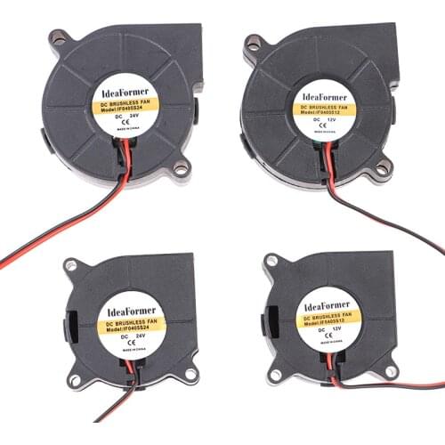 New 4020/5015 Cooling Turbo Fan Brushless 3D Printer Parts 2Pin 12V&24V For Extruder DC Cooler Blower Part Black Plastic Fans