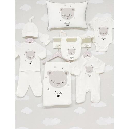 Organic 11 Piece Jacquard Hospital Output-Pure Baby Series Baby Set Lux 100 Cotton High Quality