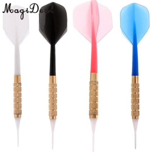 MagiDeal 14 Grams Plastic Metal Barrels Safety Soft Tip Dart for Electronic Dartboard Soft Dartboard White Red Black Blue