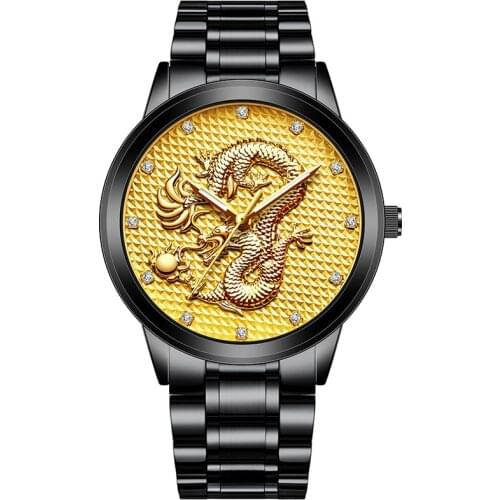QINGXIYA Mens Gold Watch