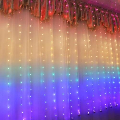 Christmas Decorations 2021 For Home Room Rainbow Curtain Flash Fairy Light Navidad New Year Decor 8 Modes Christmas Garland