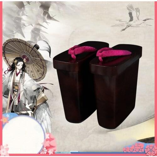 Onmyoji Ubume Cosplay Japanese Clogs Shoes Women Geta Slippers Thick Bottom Platform Flip-flops For Stage Performance
