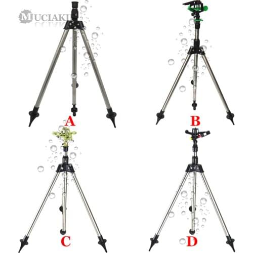 MUCIAKIE 1PC Stainless Steel Tripod Impact Sprinkler Adjustable Tripod Ideal for Uneven Groud Garden Watering Irrigation Fitting