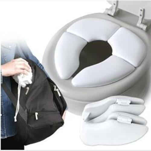 Folding Large Non Slip Silicone Pads Travel Portable Reusable Toilet Potty Training Seat Cushion Traveler Travel Potty Seat