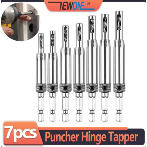 4/7pcs Core drill bit fixed hole puncher hinge tapper wooden door drilling machine power tool