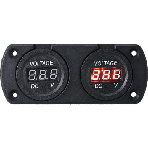 DC 12V/24V Waterproof Digital Voltmeter Dual Battery Monitor LED Digital Voltage Meter Boat Marine Gauge