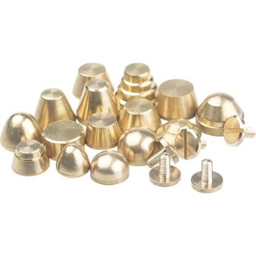 XUNZHE 10 Pcs Solid Brass Button Rivets Handmade DIY Accessories Material Embroidery Belt Bag Decorative Barrel strap Rivets