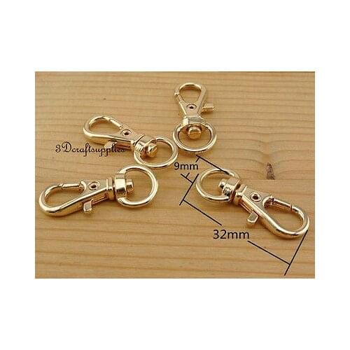 Lobster Clasps Clips Claw purse hooks trigger snap hook gold 9 mm 12 pcs AC126