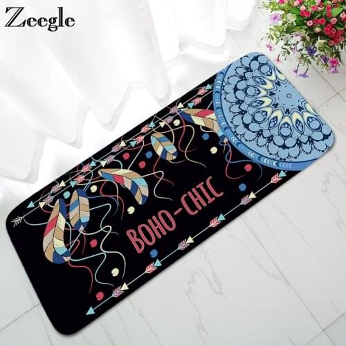Zeegle Indian Style Carpets For Living Room Flannel Bedroom Area Rug Bedside Mats Anti-slip Coffee Table Floor Mats Kitchen Rugs