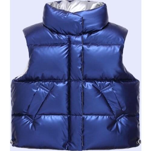 Baby Boy Stand-Up Collar Vest For Girl Zipper Shiny Letter Clothes Autumn Winter Solid Color Jacket Kids Waistcoat Children Coat