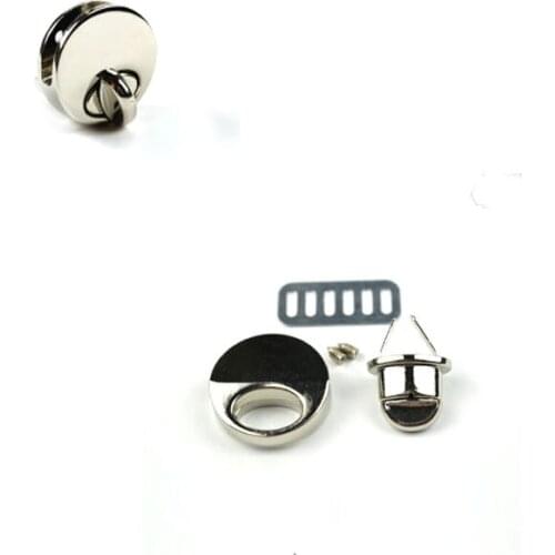 1 Inch Silver Round/Circular Twist Lock / Flip Lock For Purses And Bags