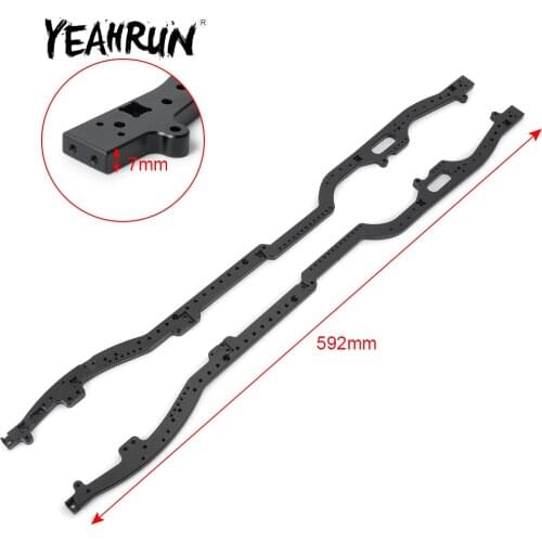 YEAHRUN 1Pair Steel 6x6 Chassis Frame Rails For Axial SCX10 90046 90047 1/10 Rc Crawler