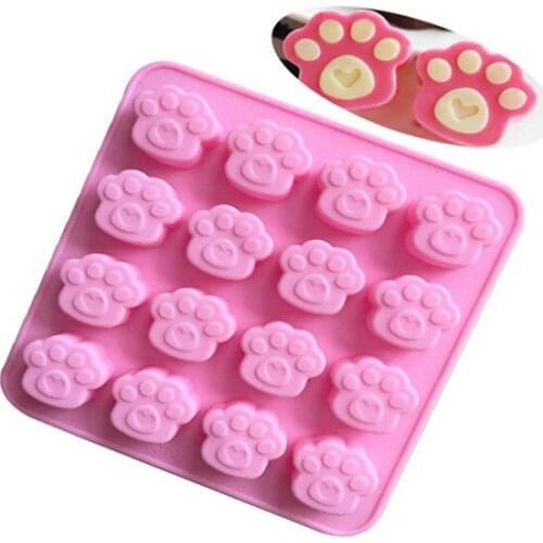 16 hole cartoon bear paw silicone chocolate mold handmade soap mold Homemade ice cube mold