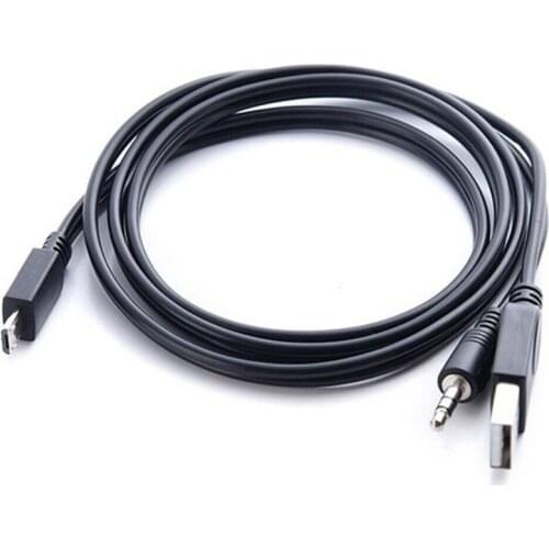 1x Micro Male to 3.5mm 3pole Male + USB 2.0 A Male Plug Audio Charge Connector Cable for Speaker Android 1M