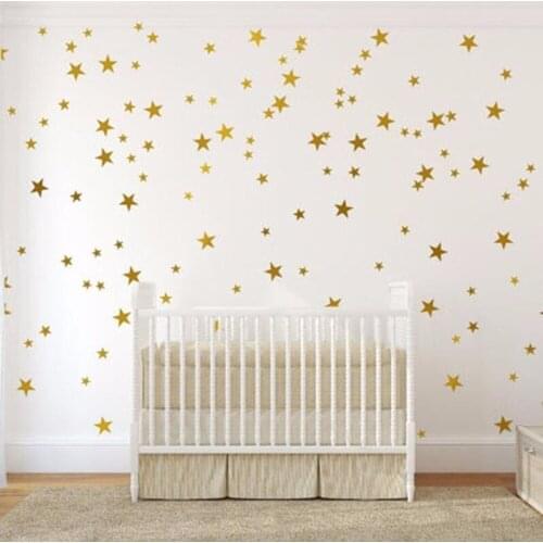 DIY 39pcs Little Gold Star Stickers Home Decor Living Room Decorative Wall Stickers Vinyl Stickers For KidsNursery Rooms Y-181