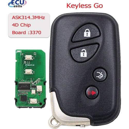 4B Keyless Go Smart Key ASK314.3MHz ID74-3370 For Lexus ES350 IS250 IS350 GS350 LSC LS600H-US01 2007-2013