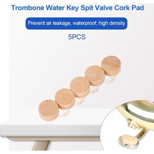 5PCS Trombone Water Key Spit Valve Cork Pad High Density Suitable For Bach Trumpets And Coronets Wind Instruments Accessories
