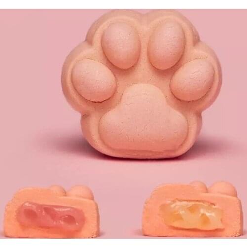 50LB Plastic Mooncake Mold Cat Claw Paw Stamp Cookie Cutter Mould Hand Pressure Baking Accessories Mid-Autumn Festival Kitchen