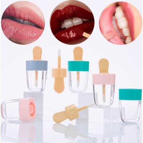 8ml 1/5pcs Lip Gloss Bottles Lip Glaze Tube Empty Pink/Green/Blue Ice Cream Lipgloss Tube Travel Cosmetic Bottle DIY Lip Glaze