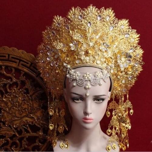 8 Designs Top Quality Thailand Royal Princess Hair Tiara Ancient Chinese Costume Hair Accessory TV Play Queen Hair Crown Jewelry