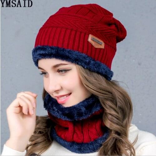 Balaclava Womens Knitted Hat Scarf Caps Neck Warmer Winter Hats For Men Women Skullies Beanies Warm Fleece Cap 6 Colors