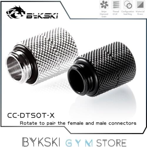 Bykski Butt Joint Rotating Docking Fitting, G1/4 Thread M-F, Water Cooling Connector 2 Colors, CC-DTSOT-X