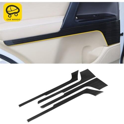 CARMANGO Car Styling Inner Door Panel Pad Cover Trim Frame Sticker Interior Accessories for Toyota Land Cruiser 200 2016-2018