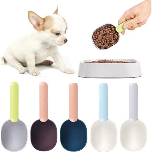 Pet Cat Dog Food Spoon Measuring Spoon Pet Slow Food Shovel Feeding Scoop With Sealed Bag Clip pet Feeder products for dog cat