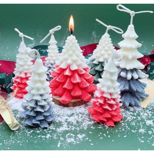 Handmade Candle Mold Cedar Christmas Tree Making Supplies Home Decoration 3D Ornament DIY Gift moldes silicona manualidades