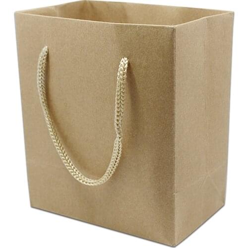 Brown Kraft Paper Bag Fashion Shopping Bag With Handle Recyclable Party Gift Pack Bag For Boutique Garment Cosmetic Favor Pouch