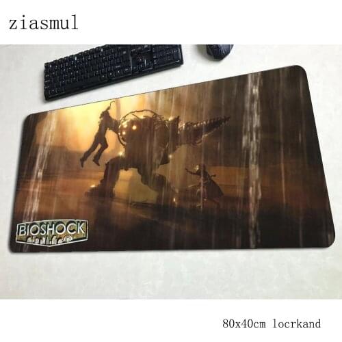 Bioshock mouse pad 80x40cm gaming mousepad anime 3d office notbook desk mat Halloween Gift padmouse games pc gamer mats