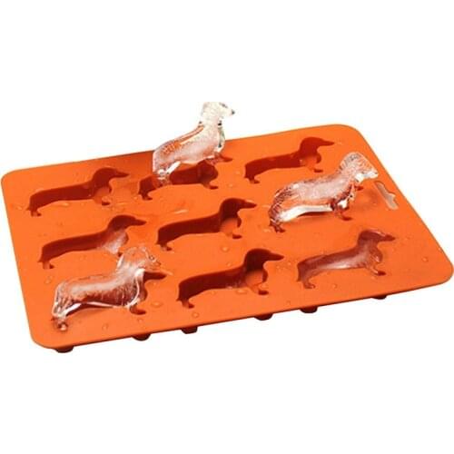 Creative Silicone Dachshund Puppy Shaped Ice Cube Chocolate Cookie Mold DIY Home Ice Tray Kitchen Tools