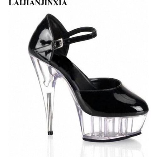 LAIJIANJINXIA NEW 15cm Ultra High Heels Single Shoes Fashion Stage Shoes Gorgeous Leather 6 Inch High Heels Womens Pumps