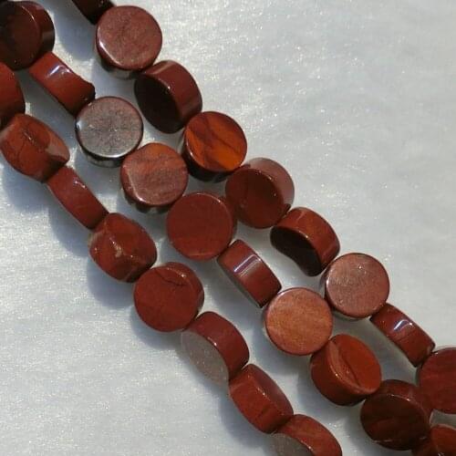 Fashion 80pcs Flat Round Rainbow Red Stone Natural Stone Loose Beads Accessories For Jewelry Making DIY Bracelet Necklace Free