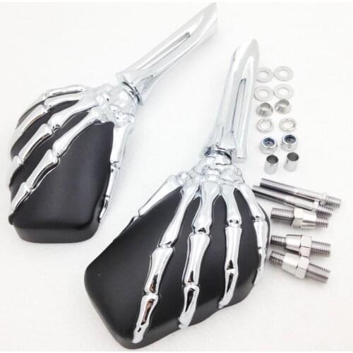 Motorcycle Billet Aluminum Claw Skull Skeleton Hand Side Rearview Mirrors For Harley Davidson Dyna Bad Boy Blackline