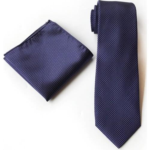 Mens Neck Ties Set 8cm Formal Occasion Silk Necktie with Pocket Square