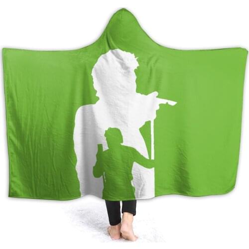 Soft warm flannel Johnny And Hallyday Shadow Hooded Blanket Rocker Singer blankets for airplane travel Bedspread Wrap