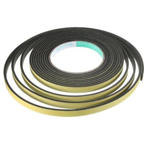 5m x 3x10mm Single Sided Adhesive Waterproof Weather Stripping Foam Sponge Rubber Strip Tape for Window Door Seal Strip