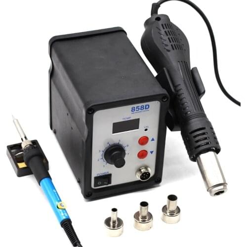 Soldering Station Digital Hot Air Heat Gun BGA SMD Rework 858D+ 60W Temperature Adjustable Electric Soldering Iron Welding Tools