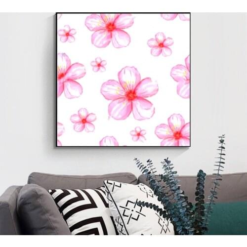 Pink Flower Poster Wall Art Canvas Painting Abstract Picture For Living Room Decoration Posters And Prints Cuadros No Frame