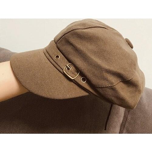 Girl Casual Blank Vintage Winter Painter Cap Solid Corduroy Octagonal Hat For Women Blank Retro Berets Fall Female Cap