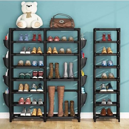 Simple DIY Shoe Rack 16mm Tube Assembled Shoe Shelf Dustproof Hallway Shoes Boots Organizer Space-saving Closet Shoe Cabinate