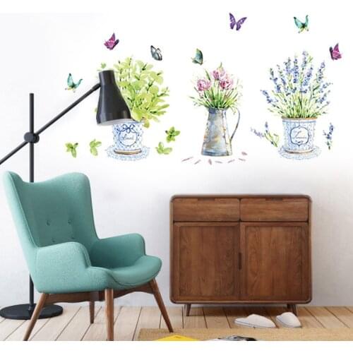 PVC Wall Stickers for Kitchen Bedroom Living Room Decoration Flower Vinyl Wall Decals Window Glass Sticker Wallpaper Home Decor