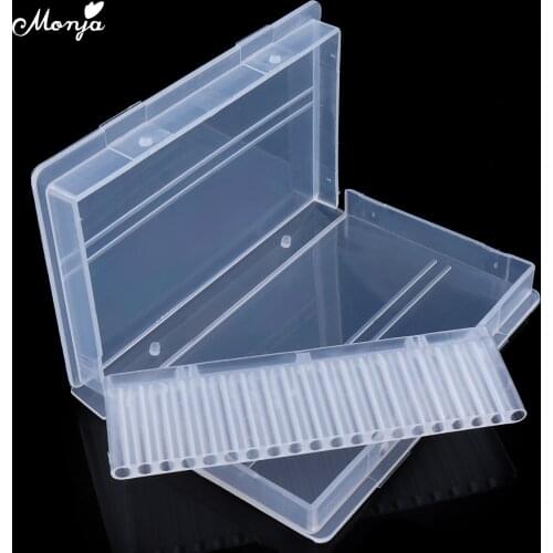 Monja 14 Holes Detachable Nail Art Acrylic Sanding Drill Bits Holder Display Stand Storage Container Box Manicure Tools