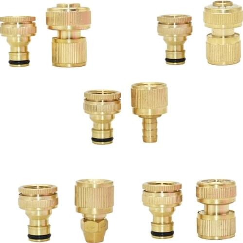 3/8 1/2 3/4 Inch Garden Hose Connector Brass With 1/2 3/4 Female Thread Copper Connector Water Gun Fittings 5pcs