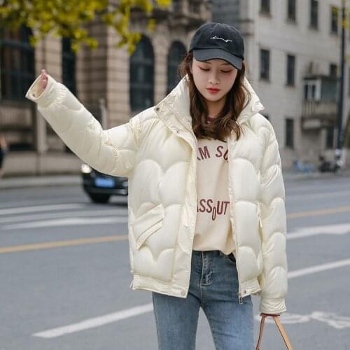 Quilted Coat Women Long Sleeve Cotton Padded Solid Stand Collar Ladies Casual Warm Winter Jacket for Female Fashion