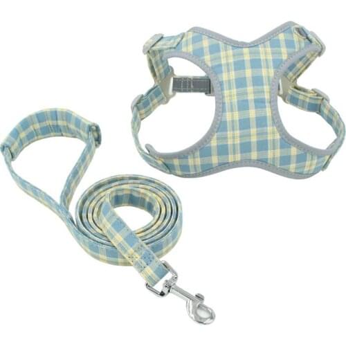 Reflective Small Dog Harness And Leash Set Pet Puppies Cat Vest Harness Dog Soft Cotton Chihuahua Training Outdoor Pet Supplies