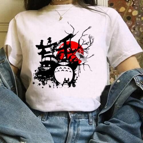 Totoro Studio Harajuku T Shirt Women Ullzang Miyazaki Hayao Tshirt Funny Cartoon T-shirt Cute Top Tee Female