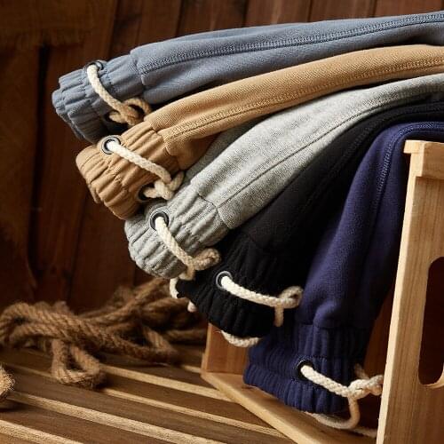 Heavy Weight 360g Sweatpants For Men Vintage Cotton Solid Color Drawstring Sport Tie Feet Soft Breathable Male Trousers Joggers